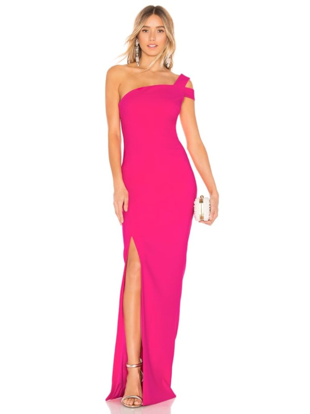Likely Maxson Gown Fuchsia Pink One Shoulder Red Carpet Party Gala Evening Sz 6